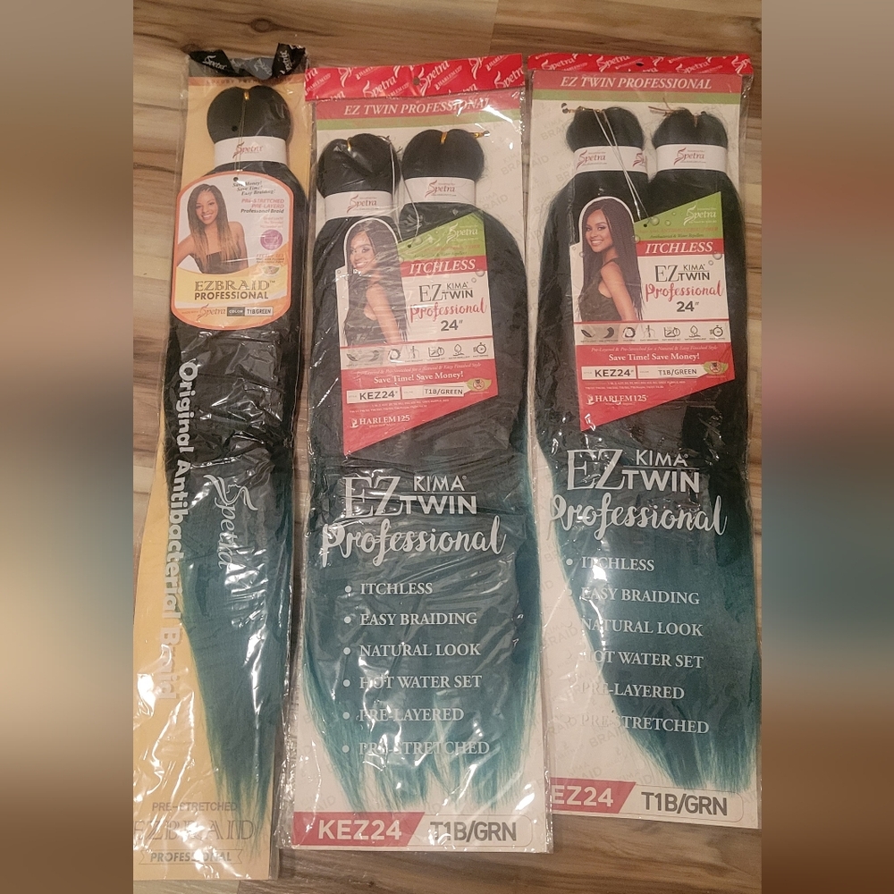 Ombre Braiding Hair - Black and Green